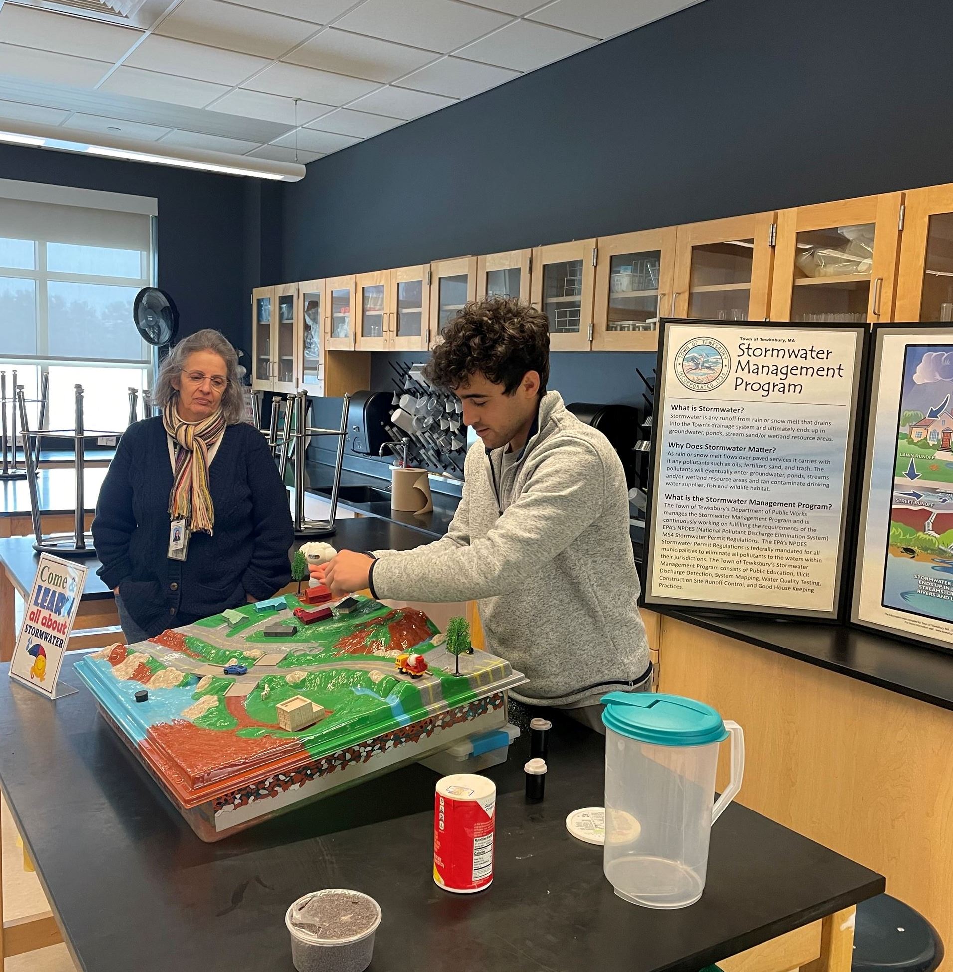 Stormwater demonstration at school Stormwater demonstration at school